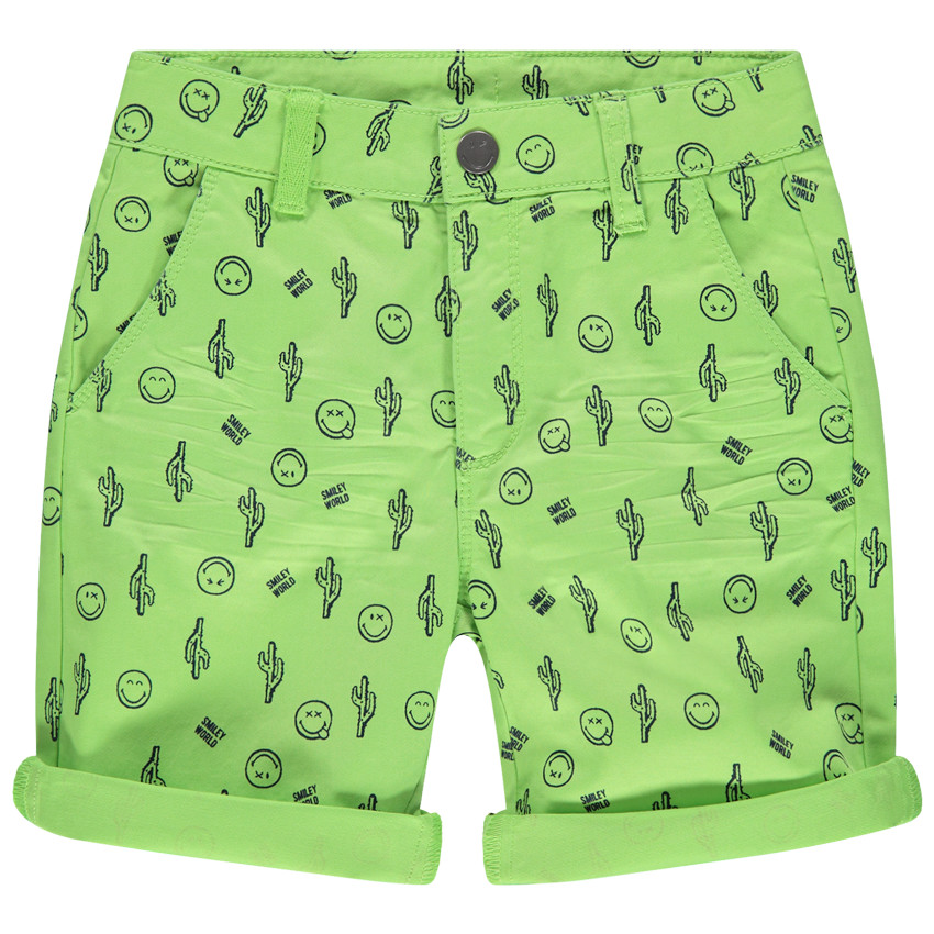 pantalon corto verde estampado Smiley all-over  