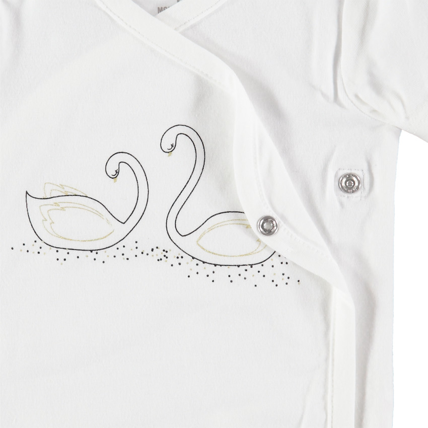 Pack de 5 bodies de manga corta con estampado de cisnes. 