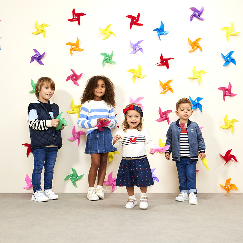 Jersey de punto a rayas fantasía para niño 