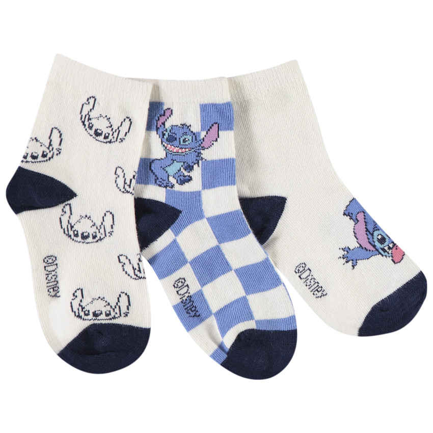 Lote de 3 pares de calcetines Stitch Disney para niño 