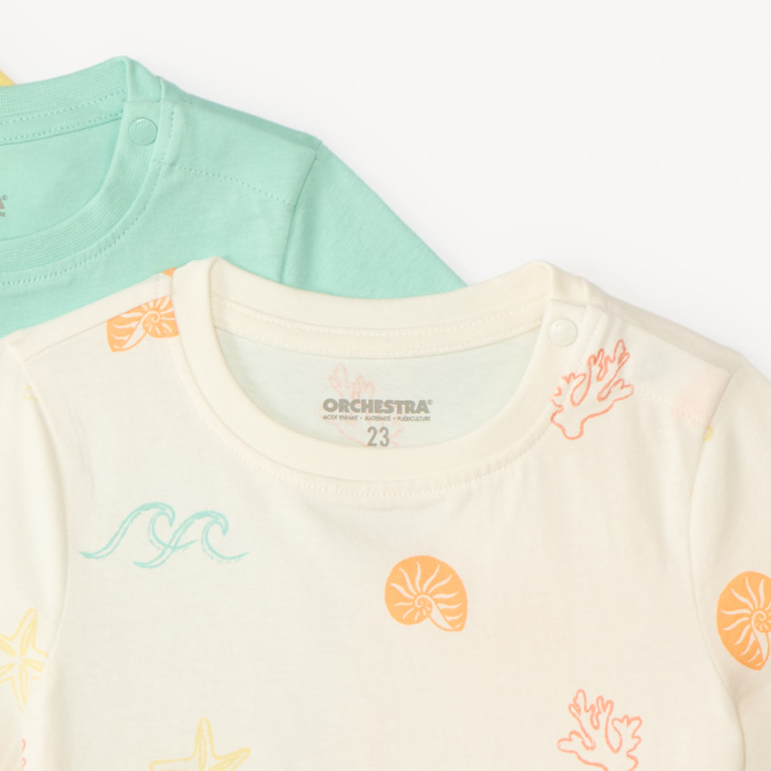 Conjunto de 3 camisetas de manga corta para bebé niño. 