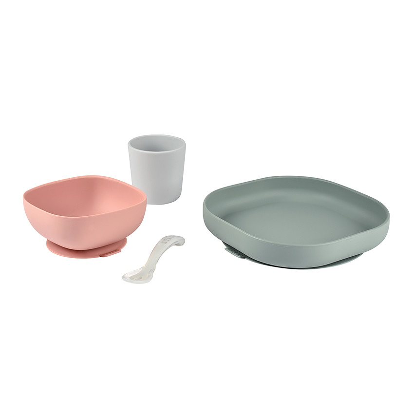 Set de 4 pièces - vaisselle en silicone – Eucalyptus 