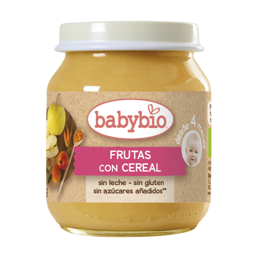 BabyBio Frutas con cereales 130g  