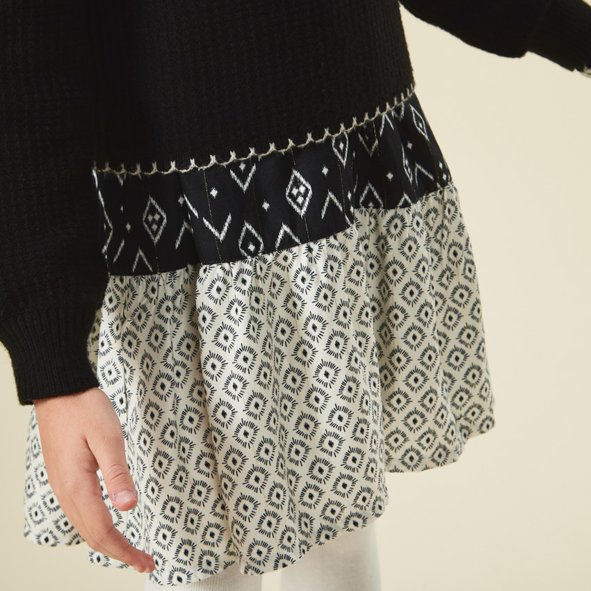 Robe de niña de manga larga con estampado ikat  Additional Robe de niña de manga larga con estampado ikat