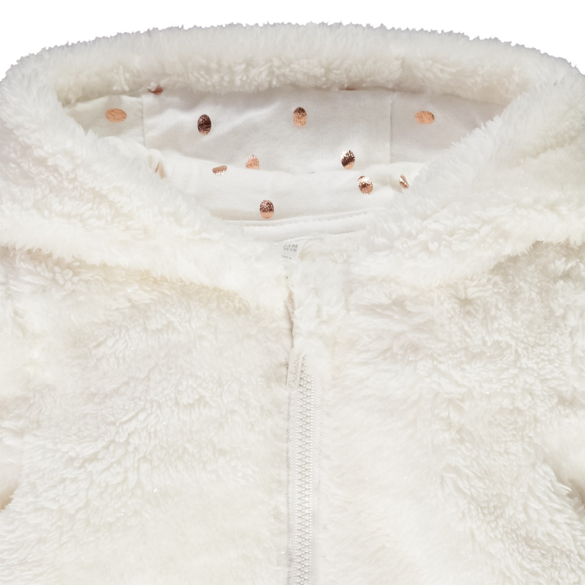 Chaleco polar con capucha de sherpa para bebé niña 