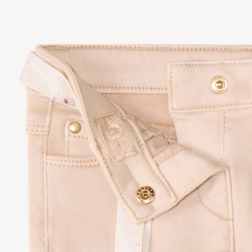 Pantalón slim para bebé niña con cinturilla de tela 