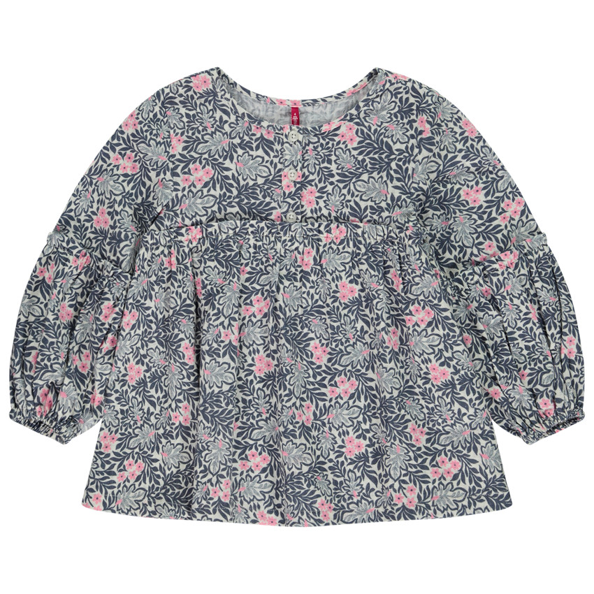 Túnica de manga larga con estampado de flores para niña 