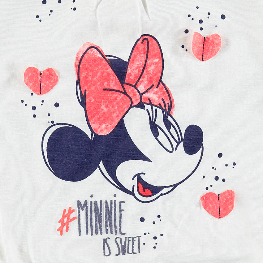 Camiseta de manga larga de punto con Minnie ©Disney estampada y corazones de relieve  
