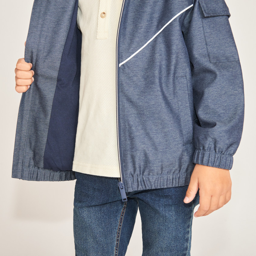 Cortavientos de tela con diseño liso para niño 