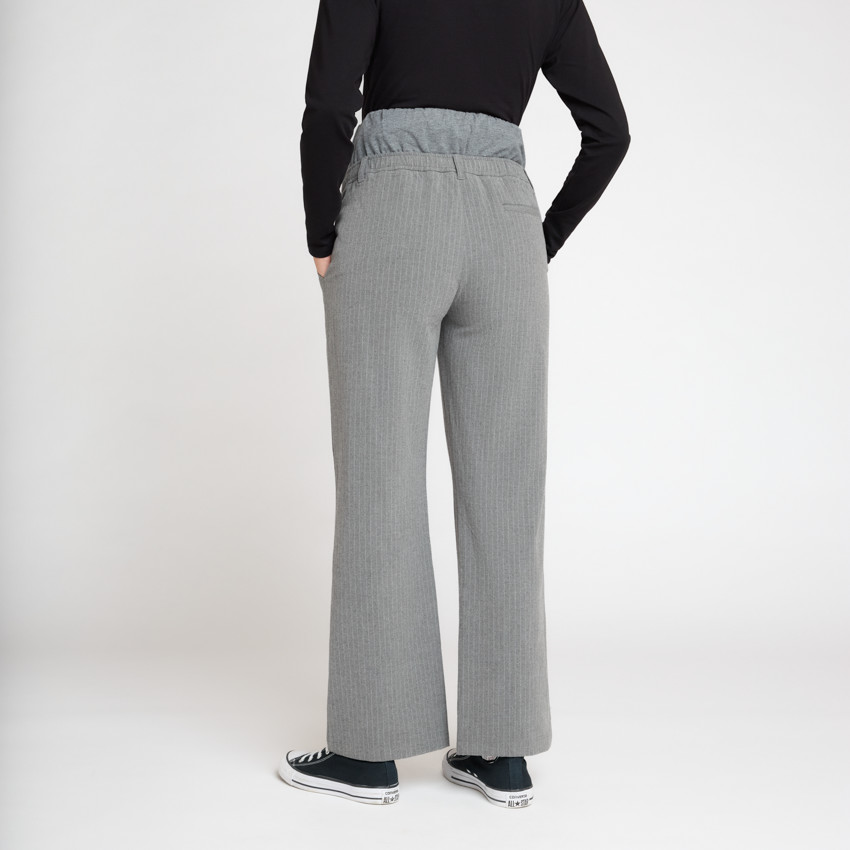 Pantalón ancho de embarazo con banda alta 