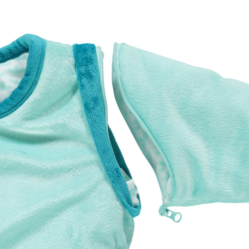 Saquito para dormir con manga desmontable de terciopelo con pandas con bordado 