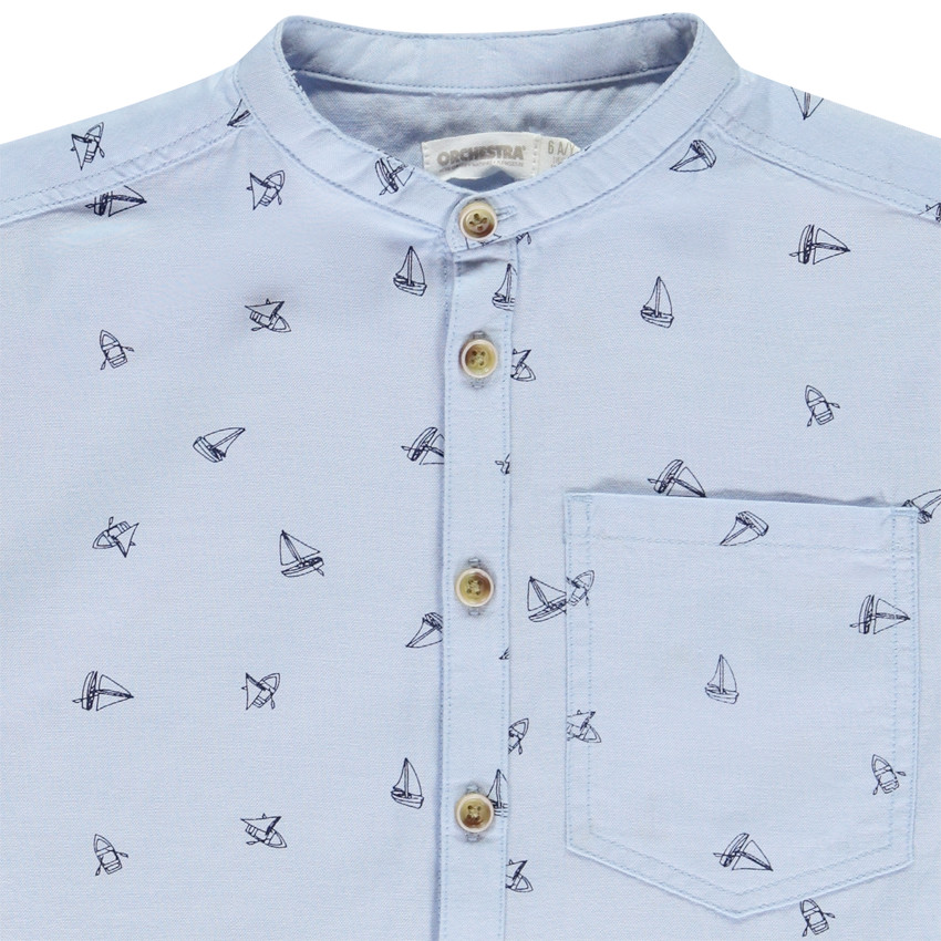 Camiseta de manga corta con estampado de veleros para niño 