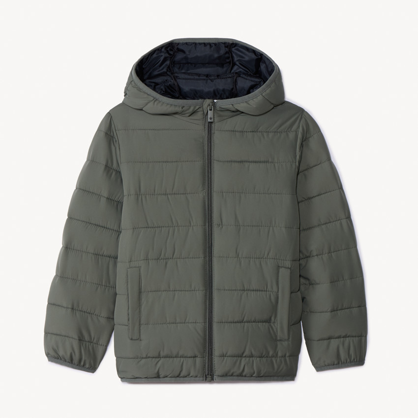 Chaqueta fina acolchada con capucha para niño 