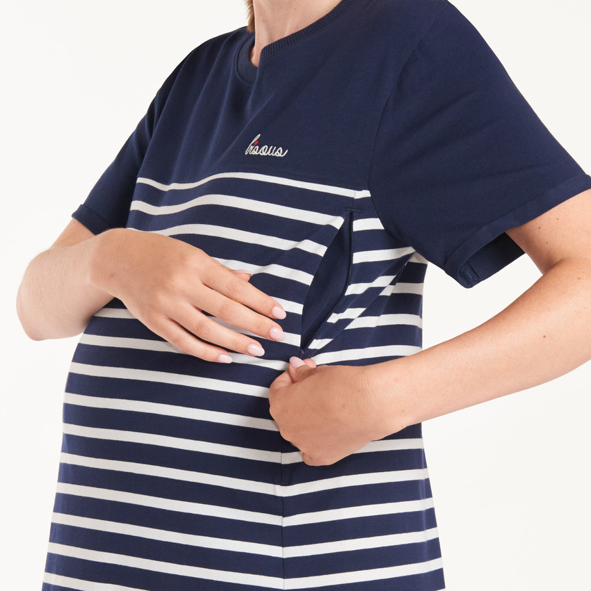 Camisón de lactancia y pelele estilo marinero 