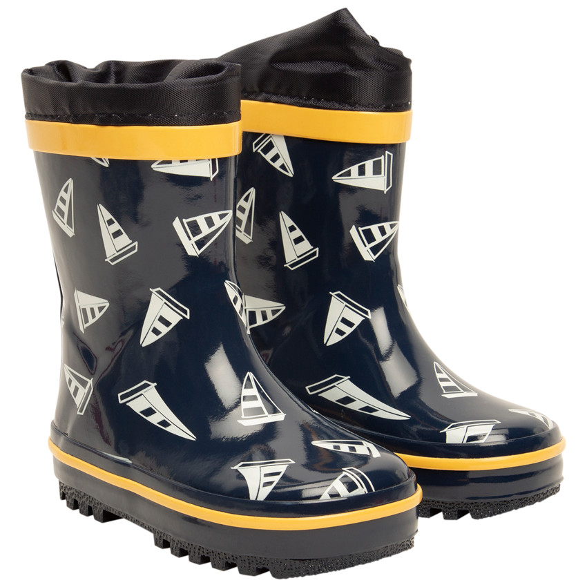 Botas de agua de caucho estampado barcos para niño 