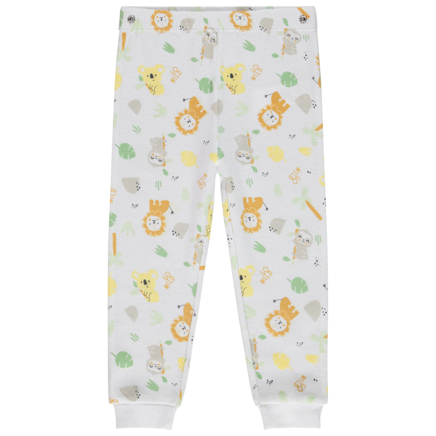Pijama de 2 piezas fantasía animales en punto canalé para bebé niño 