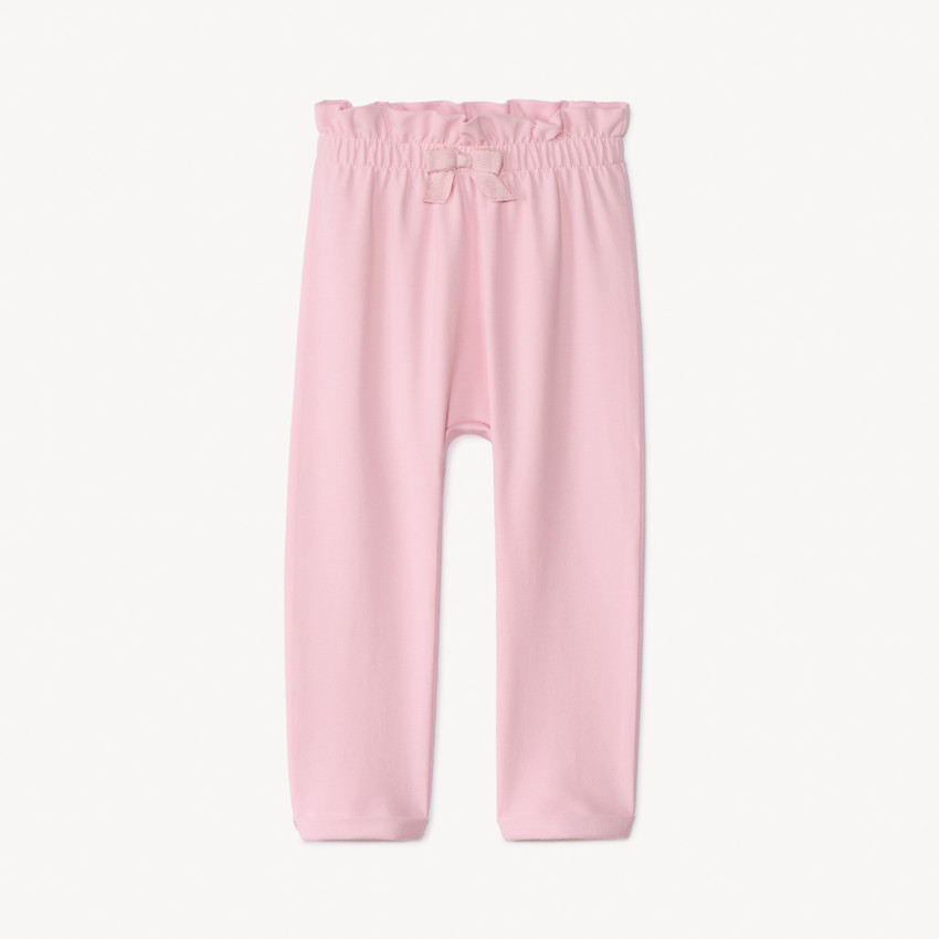 Pantalón jogging de felpa con cintura elástica y volante para bebé niña 