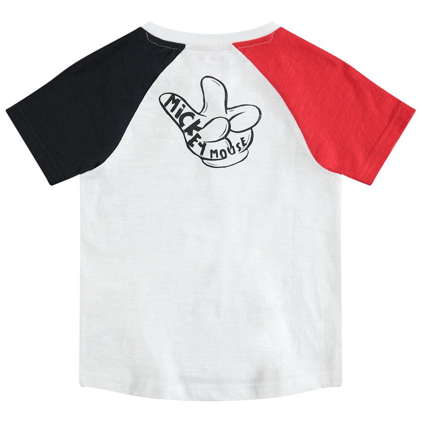 Camiseta tricolor de manga corta ©Disney con estampado de Mickey   Additional Camiseta tricolor de manga corta ©Disney con estampado de Mickey