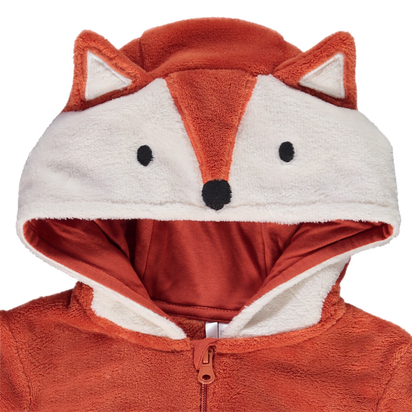 Surpyjama avec capuche ludique renard en sherpa pour b b gar on