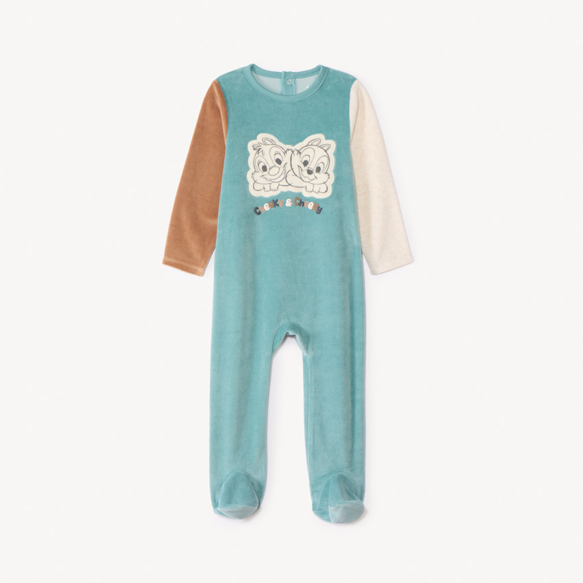 Pack de 2 peleles de terciopelo Chip y Chop Disney para bebé niño con diferentes aperturas según la edad. 