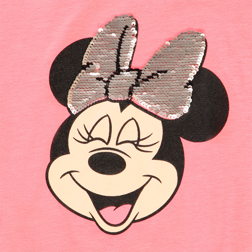 T-shirt forme boîte manches courtes print Minnie Disney détails sequins pour fille  Additional T-shirt forme boîte manches courtes print Minnie Disney détails sequins pour fille
