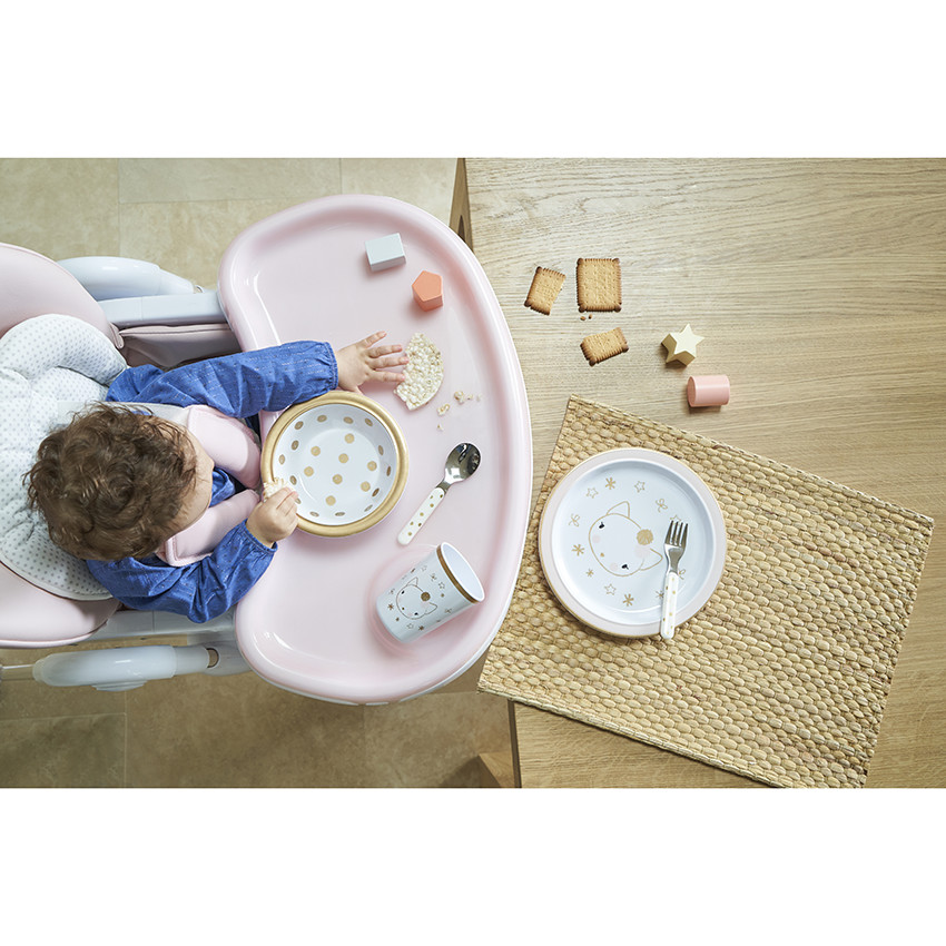 Conjunto para comer noche magica de melaminado 5 pcs - Gato 