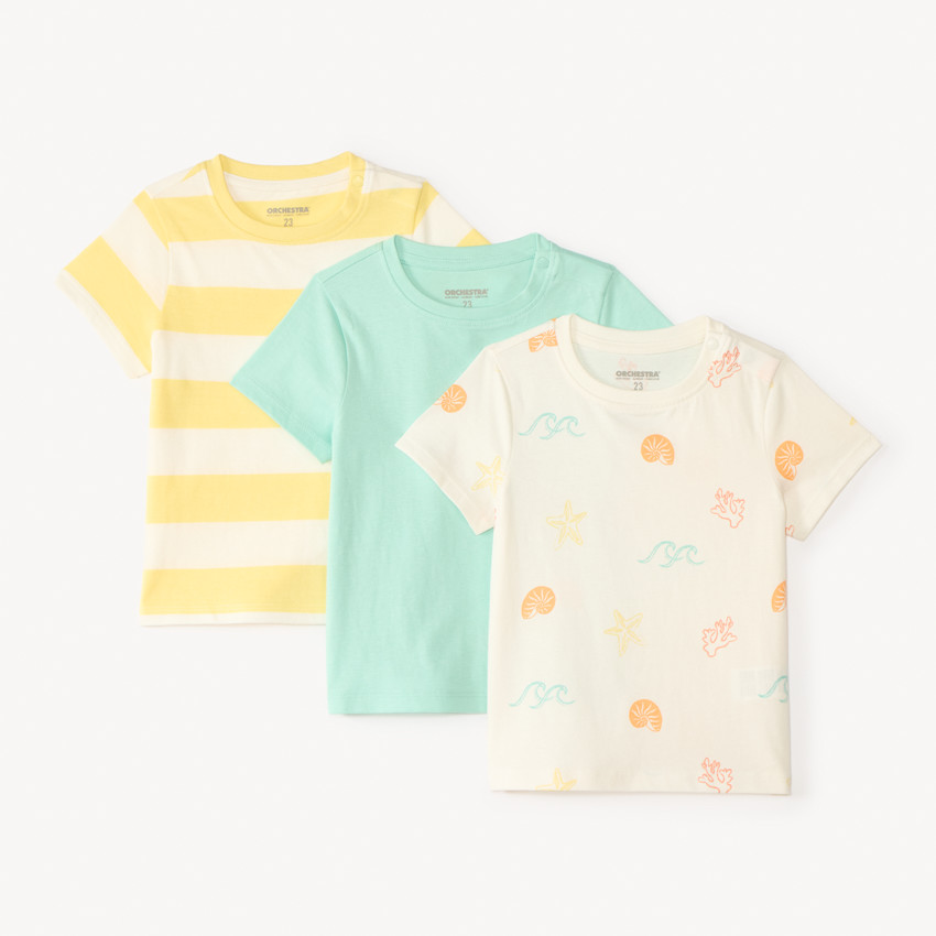 Conjunto de 3 camisetas de manga corta para bebé niño. 