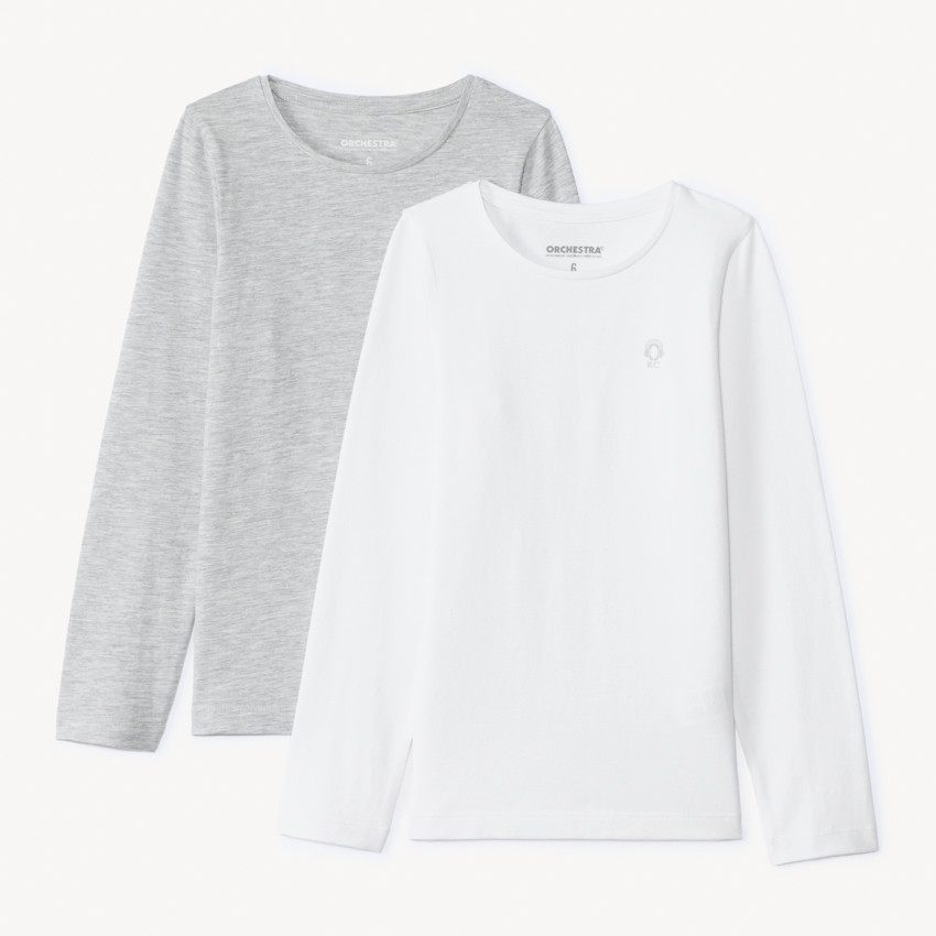 Lote de 2 camisetas interiores de manga larga niño 