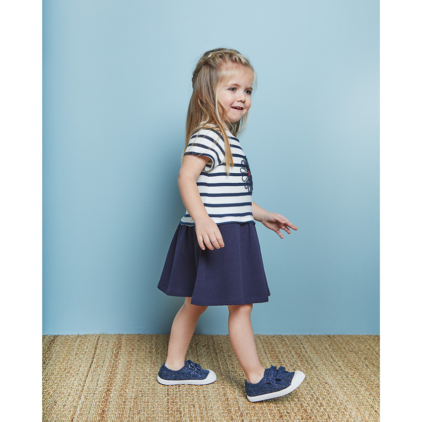 Vestido manga corta efecto 2 en 1 