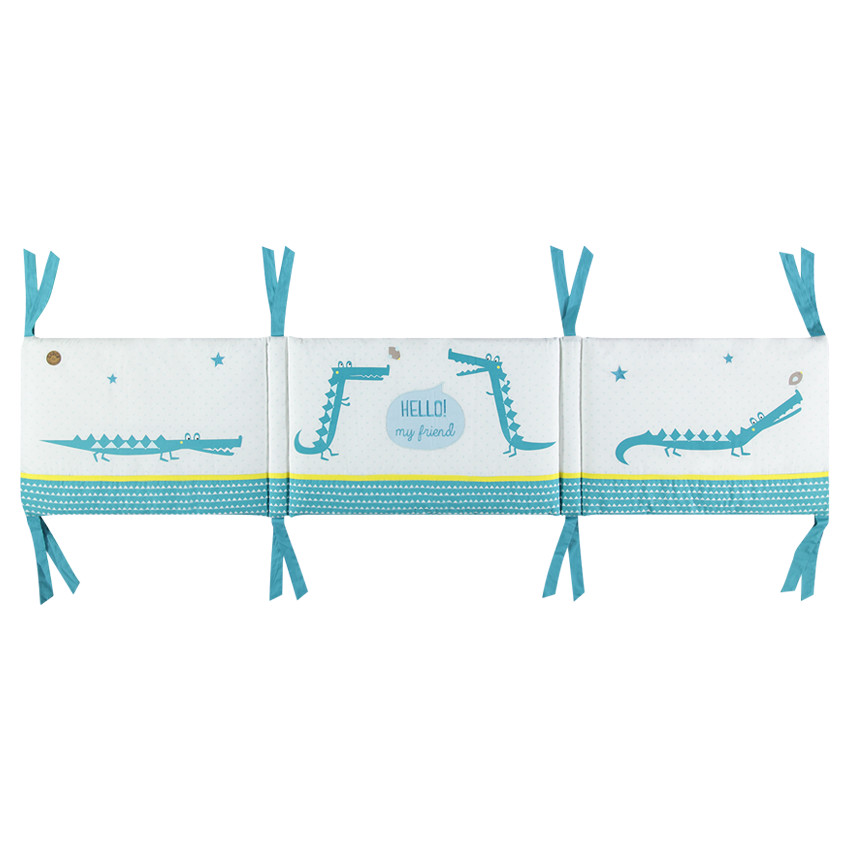 Chichonera enguatada de popelina de algodón con motivo de cocodrilo 