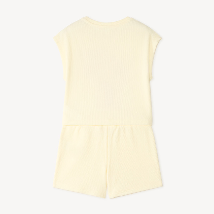 Conjunto de camiseta sin mangas + short con bordado para niña 