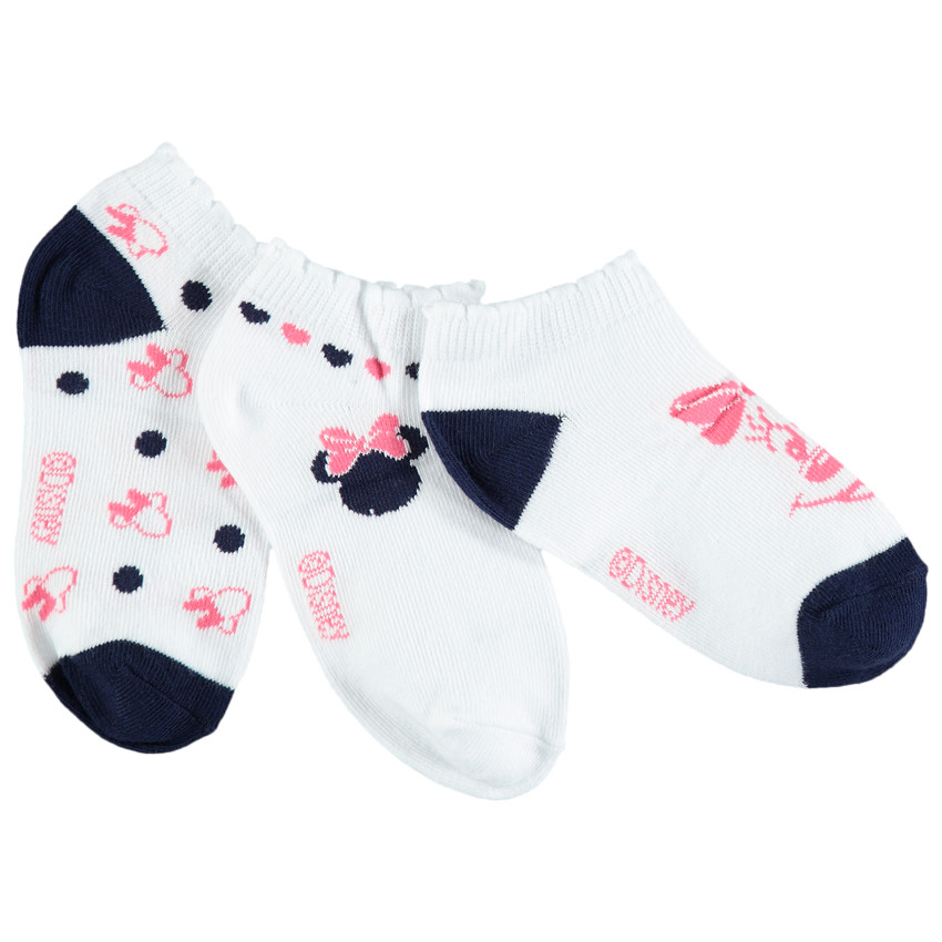Pack de 3 pares de calcetines cortos Minnie Disney 