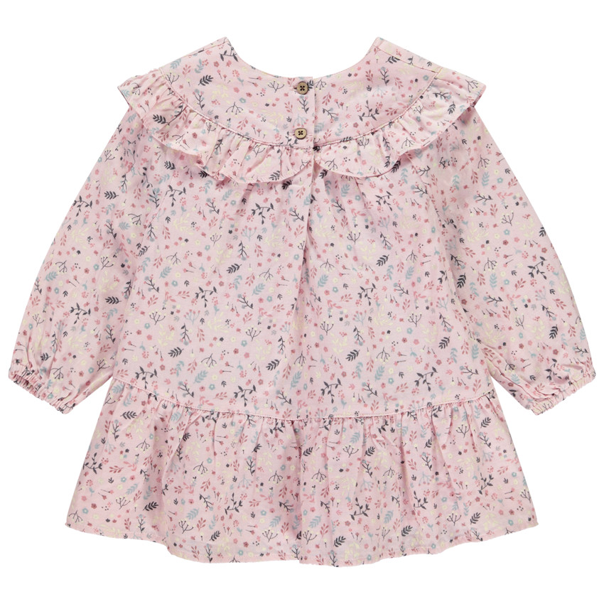 Túnica de manga larga de voile con volantes para bebé niña 