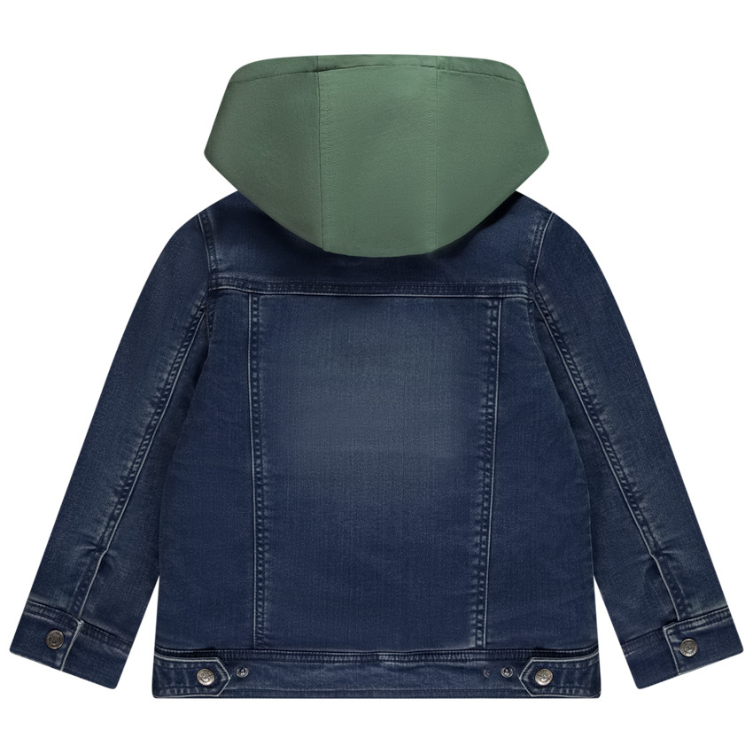 Chaqueta de mezclilla con capucha de felpa desmontable para niño 