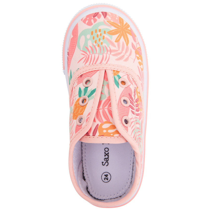 Zapatillas bajas de tela con estampado tropical para niña 