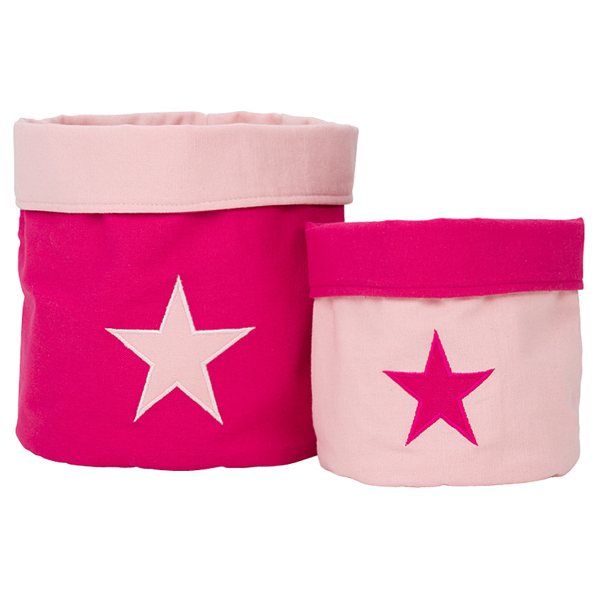 Juego de 2 cajas de tela con estampado de estrellas  Additional Juego de 2 cajas de tela con estampado de estrellas