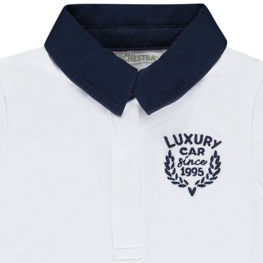 Polo de manga corta con escudo bordado para bebé niño 