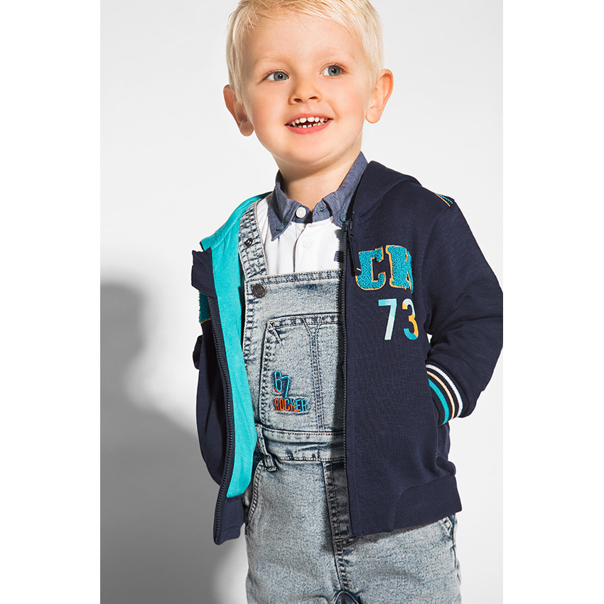 Polo manga corta efecto denim 