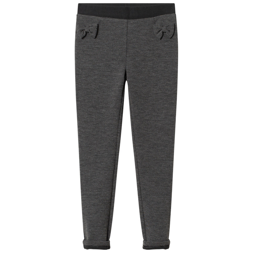 Leggings de punto jaspeado con lazos 