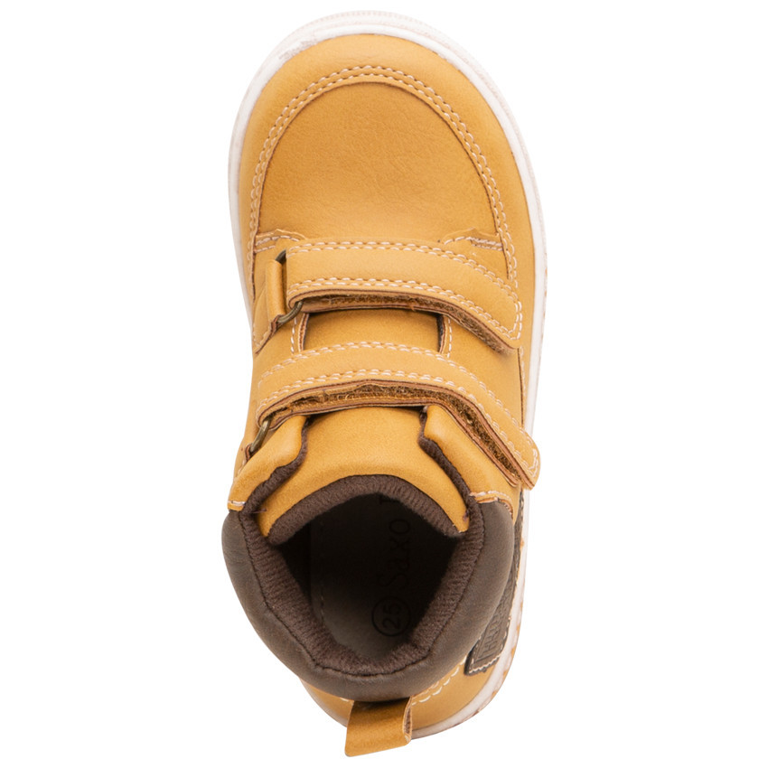 Botinas camel efecto cuero con scratchs 