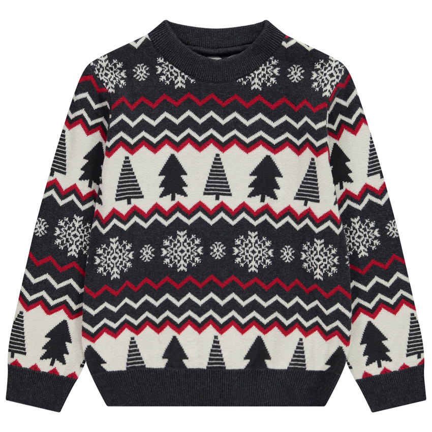 Suéter de fantasía con motivos navideños en jacquard para niño 
