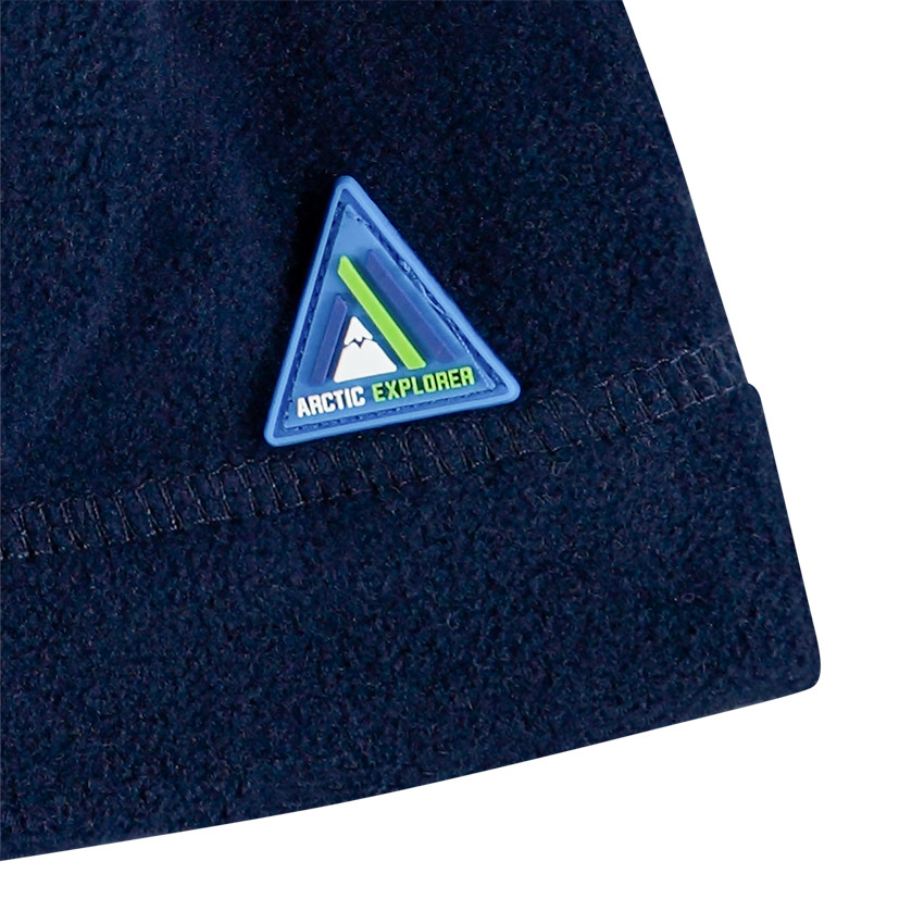 Gorro de esquí micropolar con parche de goma 