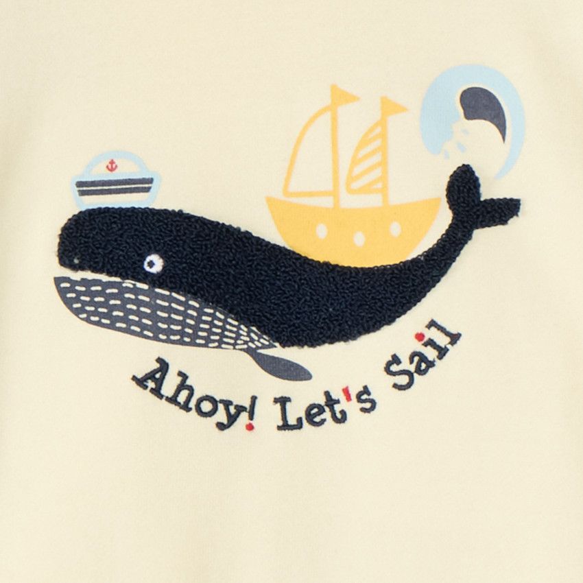 Conjunto de chándal de felpa con estampado de ballena para bebé niño 