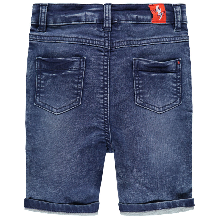 Bermudas vaqueras desgastadas con bandas en los laterales 