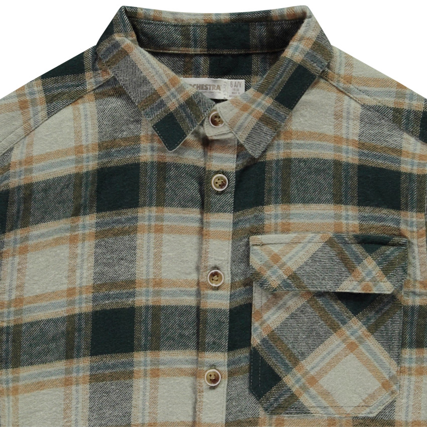 Camisa de manga larga a cuadros para niño 