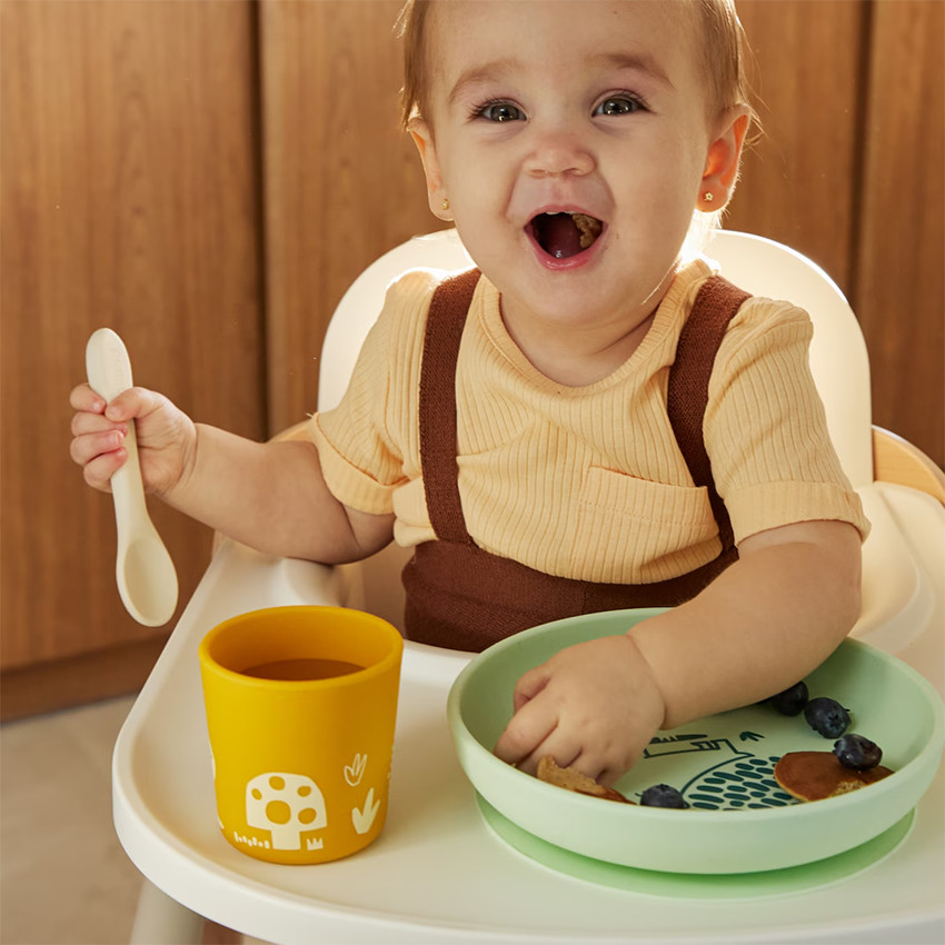 Vajilla infantil Mealset Forest - Verde y naranja 