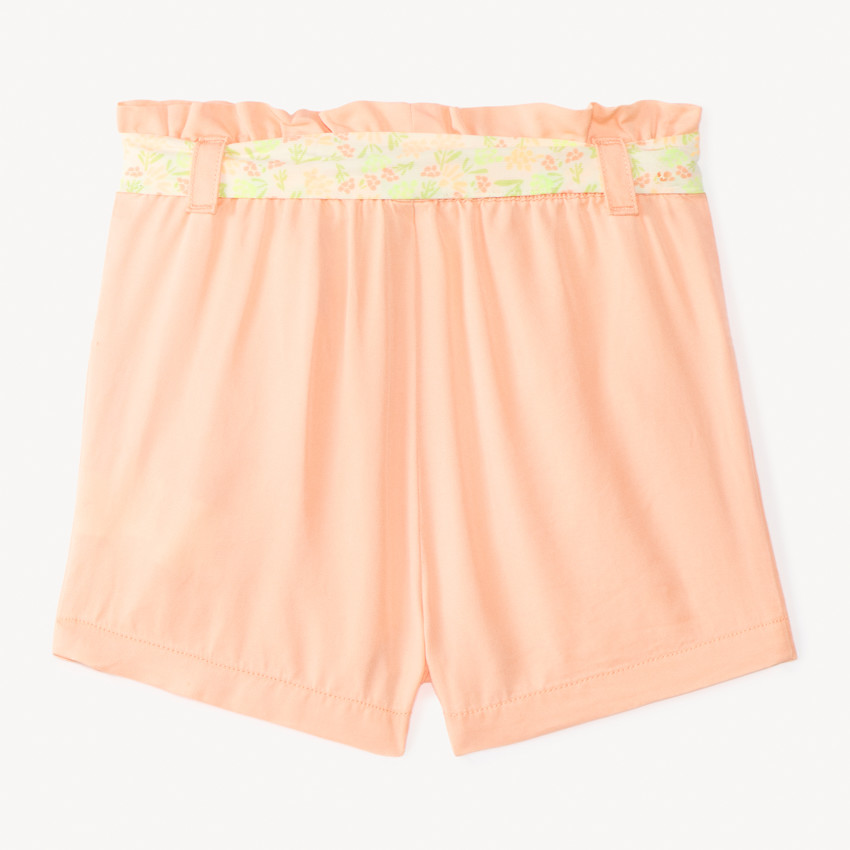 Short con cinturilla anudada de estampado floral para niña bebé 