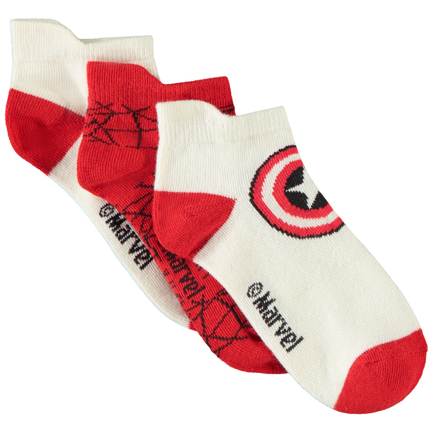 Lotes de 3 pares de calcetines cortos Marvel para niño 