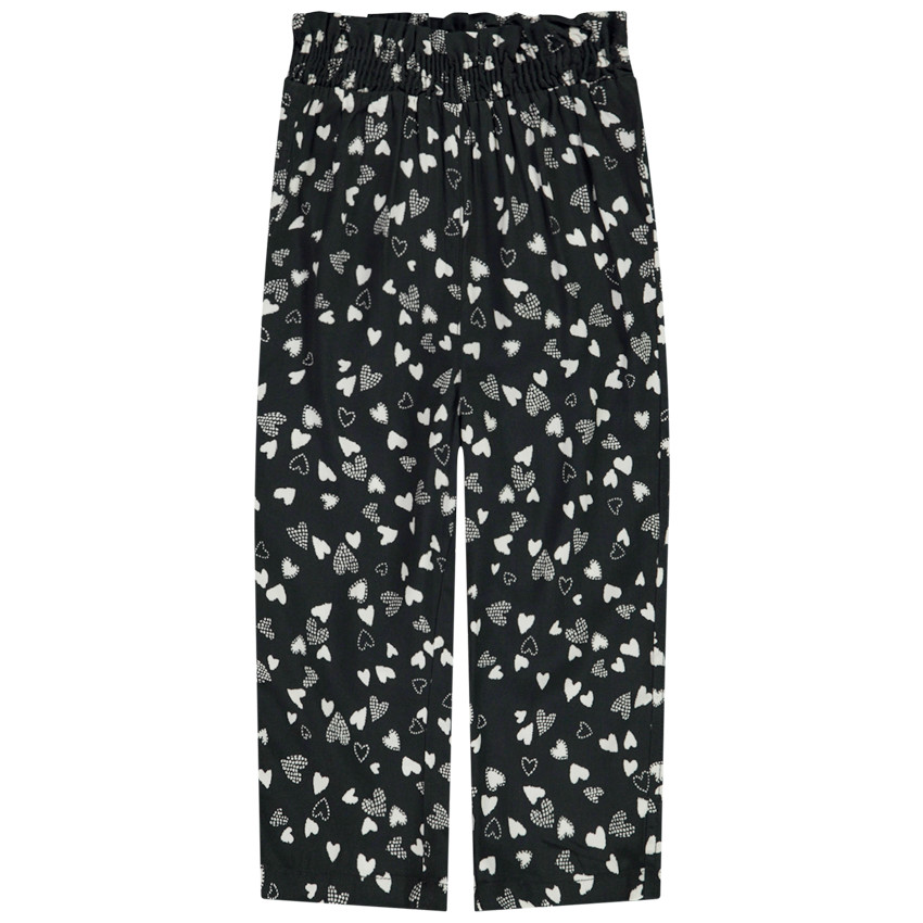 Pantalón fluido estampado de corazones para niña bebé 