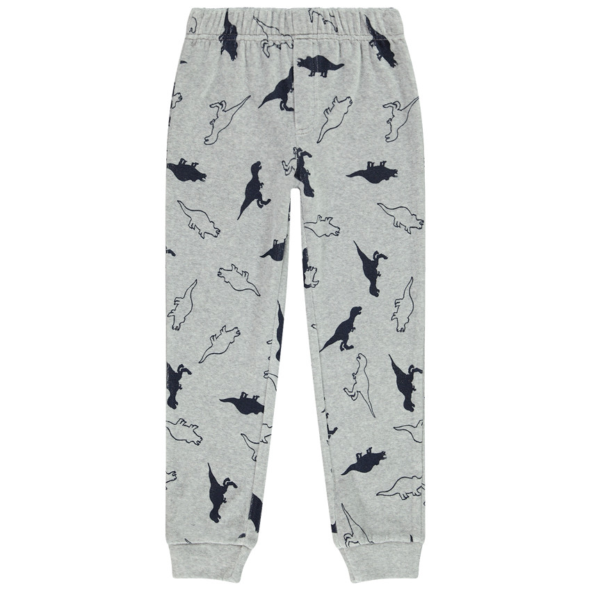 Pijama de terciopelo de 2 piezas para niño con estampado de dinosaurios 
